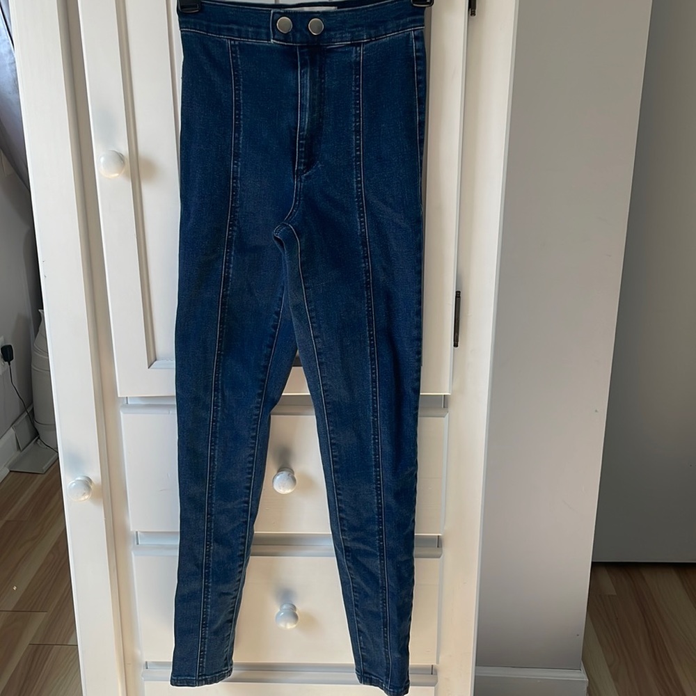 Garage Dark Wash Skinny Straight-Leg Womens Jeans